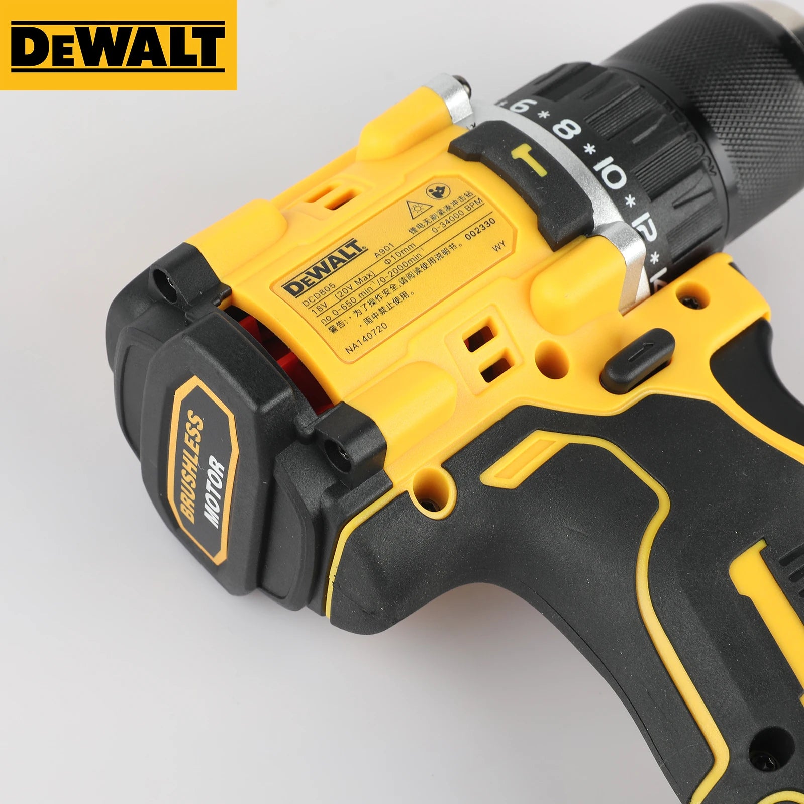 Perceuse à percussion sans balais DeWalt DCD805 20 V avec mandrin métallique